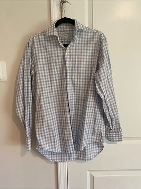 Ledbury Men's Light Blue Gingham Button-Down Shirt